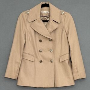 Kenneth Cole Beige Double-Breasted Pea Coat